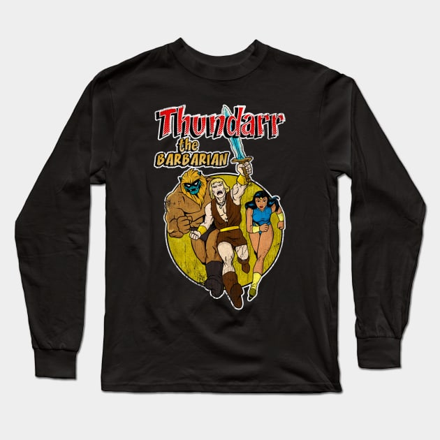 Distressed Thundarr the barbarian Long Sleeve T-Shirt by OniSide